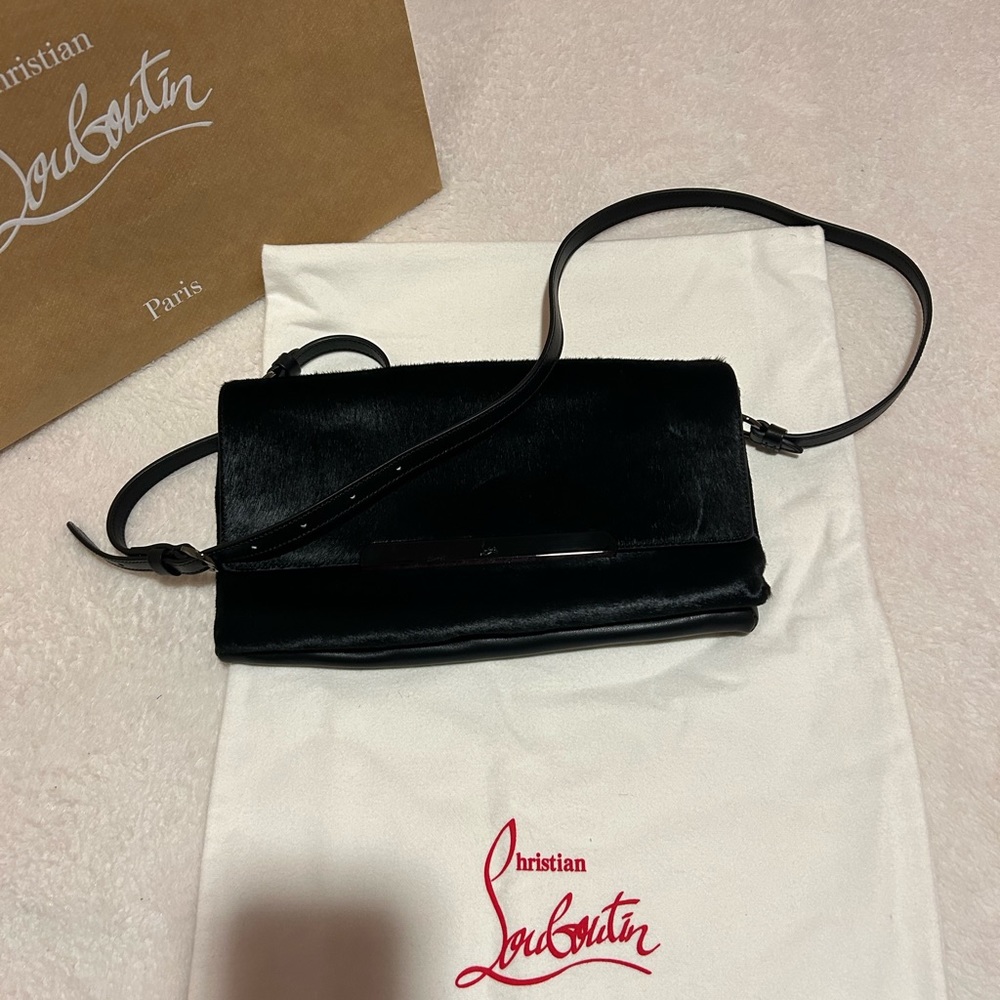 CHRISTIAN LOUBOUTIN rougissime pony Paris bag